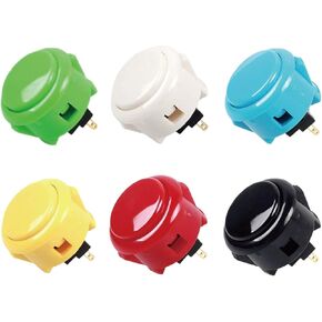 Sanwa 6 PCS OBSF -30 زر الضغط الأصلي 30 مم (كل لون من 1 PCS) - لأركيد جاما ألعاب وألعاب أركيد ألعاب (لون) S@NWA