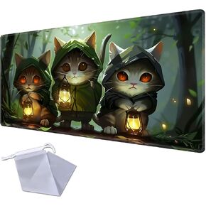 Premium Stitched Playmat for MTG & TCG and Other Card Games. Suitable for Any Gamer 3 cat Apostles Carrying Lanterns
