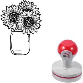 موسمية Sunflower مزهرية مزهرية ذاتية مخططات مصممة لخطاة مخططات الخناقس لتصنيع البطاقات لصنع المجلة الفنية الجولة 1.6 بوصة الحبر الأسود