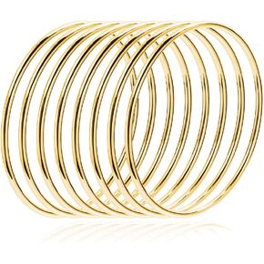 LinnaLove Fashion Shiny Stainless Steel Bangle Bracelets for Women (10mm) in Kuwait