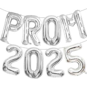 Prom 2025 Balloons Gold 16 Inch ، Gold Prom 2025 Balloons Banner Sign for Tervanive Party Decorations Class of 2025 Congrats Grad