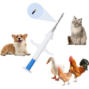 Animal Microchip Pet EM4305 Microchip 134.2KHz FDX-B 20 Pack Animal ID Chip Syringe International Standard (1.25x7mm 20 Pack)