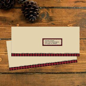 أوراق كبيرة! Buffalo Plaid Reindeer #10 Envelope ، 4.125 "× 9.5" ، 40 Count (2019100)