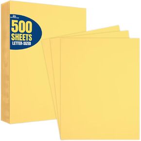 1 intheoffice ورقة نسخة أصفر ، ورق طابعة ، ورق نسخ ملون ، 20 رطلاً ، 8.5 "× 11" ، 20 رطلاً ، 500 حزمة
