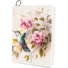 CRASPIRE Bird Stretchable Book Cover Hummingbird Animal Flower Washable Reusable Large Nylon Book Protector 9.4x15.7 Inch Elastic Notebook Wraps Suitable for Most Hardcover Books Office