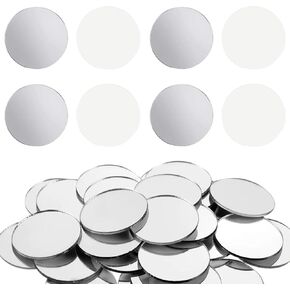 200 PCS 0.78 بوصة صغيرة مستديرة المرايا الاكريليك لاصق ملصقات البلاط المرآة المرآة مرآة القطع الفسيفساء
