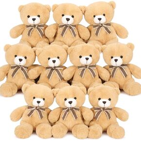 Tezituor 6Pcs Bulk Dog Stuffed Animals, Fluffy Assorted Stuffed Puppy Plush Toys for Kids, 11" Schnauzer,Husky, Bernese, Golden Retriever, Beagle,Spotted Dog Doll Set for Dog Themed Party Favors Gift