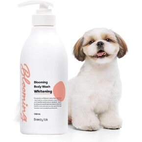 Blooming Whitening Dog Shampoo, Loved by Top Korean Groomers, Deep Cleansing with Natural Ingredients for Radiant Coats – Easy Breezy, Professional Care at Home (16.9 fl oz/500ml)