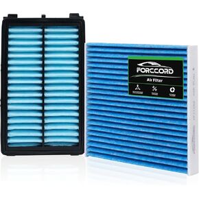Cabin Air Filter and Engine Air Filter Fit for Hyundai Elantra 2021-2025 L4 1.6L, Elantra 2021-2025 L4 2.0L, Elantra N 2022-2025 L4 2.0L Activated Carbon Cabin Filter Replacement 97133L1000