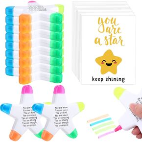 24 مجموعة من هدايا نهاية العام للطلاب نجم هاي ألينز مع أنت A Star Cards Gift Pags 5 في 1 هدايا تأكيد أقلام الفلورسنت لصالح حفل ​​التخرج