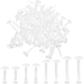SIBBA 80 PCS أقراط صافية واضحة من الخبراء الثقوب الأذنين الحساسة دبابيس المستحضرات تعودات الأقراط الأطواق الأطواق الناعمة نتائج استبدال الأقراط المسطحة لرياضة Tragus Lip (6 مم ، 8 مم ، 10 مم ، 12 ملم)