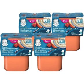 حزمة متنوعة من حبوب الإفطار من Gerber 2nd Foods، 3 شوفان كمثرى وقرفة، 3 شوفان تفاح وموز، 3 تفاح موز مختلط، 3 أرز تفاح مانجو، 3 تفاح توت فراولة، 15 قيراط