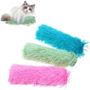 Cat Toys Pillows, Soft Crinkle Sound, 3 Pack Interactive Cat Kicker Catnip Toys for Indoor Cats Kitten Funny Toys, Promotes Kitty Exercise(Blue, Green, Pink)