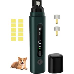 طاحونة Weini Dog Nail Mabsed-Profeteral 5 سرعات كهربائية قابلة لإعادة الشحن الأليف القابلة لإعادة شحن الأظافر الكفوف غير مؤلمة الاستمالة والتنعيم ، مجموعة غبار الإسفنج للكلاب والقطط الصغيرة الصغيرة المتوسطة ، والأخضر