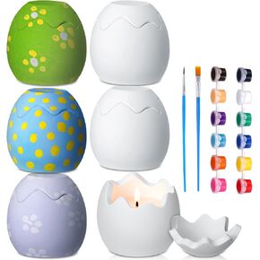 SunnyChicc 4 PCS Candle Painting Kits 3.4 × 2.8 بوصة DIY بيض شمعة قابلة للطلاء قابلة للطلاء على شكل روائح مختلفة لزخارف الحفلات المنزل هدايا عيد ميلاد الحرف