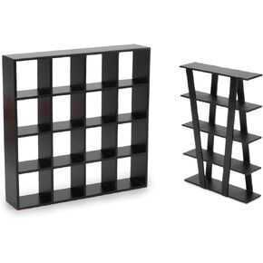 CuteMini Miniature Furniture Storage Rack Rack 16 رفوف الشبكة و Rack Wooden Storage Rack أربعة أرفف دمية ملحقات البيت وعرض الأثاث حامل مشهد مصغر زخرفة