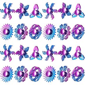 WOANGER 24 PCS Plastic Fidget Spinner Cool Swinners يبحثون عن لعبة Spinner Toy Pack Pack Fright Hand Spinner للبالغين المراهقين Party Party Forme Gift Stockers (Golden Purple)