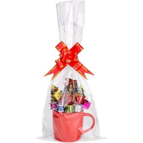 أكياس Awpeye Cellophane 50 حزمة ، أكياس هدايا السيلوفان ، أكياس واضحة على عرض السيلوفان للأكواب وزجاجات النبيذ والسلال الصغيرة 2 مل.