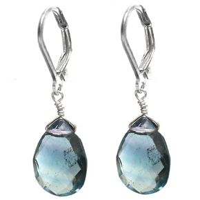Purple Amethyst Pear Shape Tear Drop Earrings Suspended with Sterling Silver Lever Back Hoop, Elegant Jewelry Gift for Women (Amethyst)