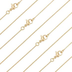 Beebeecraft 1 Box 6PCS Serpentine Chain for Women 18K Gold Gold Prass Snake Chain Cable Cable Stain مع قفل جراد البحر ، 19.69 بوصة (500 ملم)