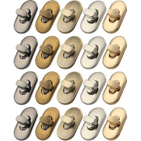 20 Pieces Twist Lock Fasteners for Purse Making, 5 Colors Turn Lock Clasps Closure Metal Clip Purse Hardware for DIY Handbag Craft Making Supplies