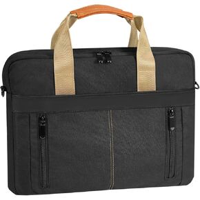 15.6/16 Inch Laptop Bag Briefcase Shoulder Bag Compatible with Macbook Air Pro 13 M1/M2 for Dell HP, Chromebook, Black (15.6-16 inch Laptop Bag)