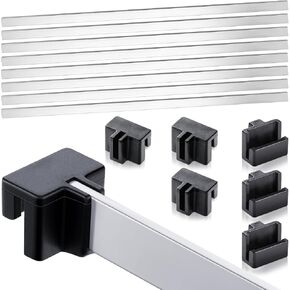 24 جهاز كمبيوتر الشخصي معلق السكك الحديدية ومقطع 16 مقاطع ملفات معلقة الألومنيوم 8 PVC Rails Rails Rails Drawer Diers Black Rail Dibs لتخزين المكتب المنزلي للحفاظ على مجلد أنيق ومنظم (الألومنيوم)