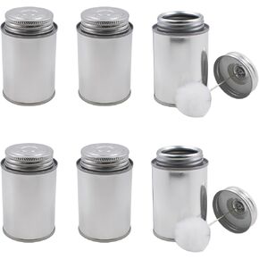 6 PCS Bottle Wool Daubers with Ball Brush, Tinplate Empty Bottle with Brush for Arts Paint DIY Projects Leather Dye Tool with Applicator (125 ml Capacity)
