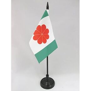 Taiwan Independent Table Flag 4 '' x 6 '' - Taiwanese Desk Flag 15 × 10 سم - عصا بلاستيكية أسود وقاعدة - علم Az