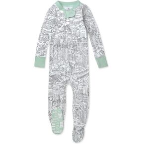 بيجامة HonestBaby غير قابلة للانزلاق من قطعة واحدة للنوم بسحاب أمامي Pjs 100% من القطن العضوي للفتيات الصغيرات in Kuwait