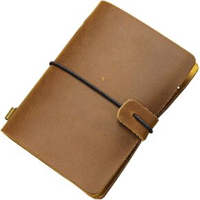 Niucunzh Vintage Leather Travelers دفتر 5.3x4.1 بوصة مذكرات مجلة الجيب ، مجلات اليوميات اليومية فارغة للنساء الرجال