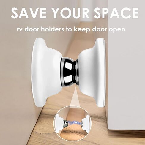 RV Door حامل مغناطيسي ، صيد الباب RV ، سدادة باب RV للباب الخارجي ، حامل باب العربة ، توقف باب RV (أسود ، 2 عبوة) in Kuwait