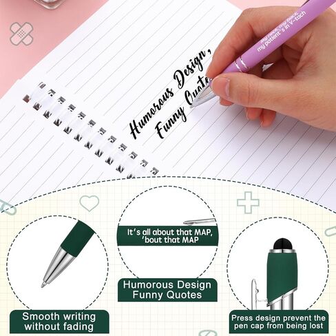 Outus 12 Pieces Funny Icu Pens Retractable Nurse Pens Funny Quotes Ballpoint Pens Metal Stylus Pen for Nurses Office Corworkers Nursing Student Medical Assistant Gift in Saudi Arabia