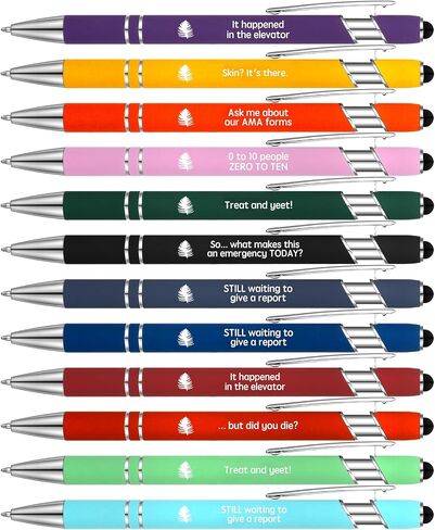 Outus 12 Pieces Funny Icu Pens Retractable Nurse Pens Funny Quotes Ballpoint Pens Metal Stylus Pen for Nurses Office Corworkers Nursing Student Medical Assistant Gift in Saudi Arabia