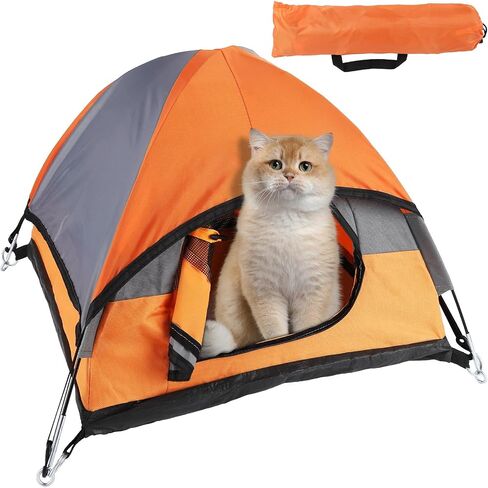 Mini Cat Display Tent for Outdoor and Indoor, Tiny Pet Tent Bed for Cat and Dog, Small Outdoor Tents 21 * 21 * 14 Inches can Provide Shade from Sun and Rain, Easy to Carry in Saudi Arabia