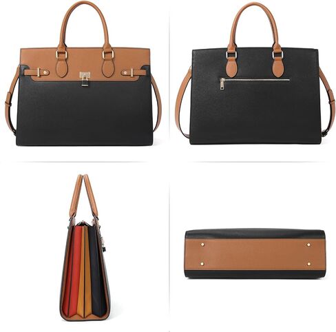 CLUCI Leather Briefcase for Women 15.6" Large Laptop Bag Computer Shoulder Bag Napa Pattern in Kuwait