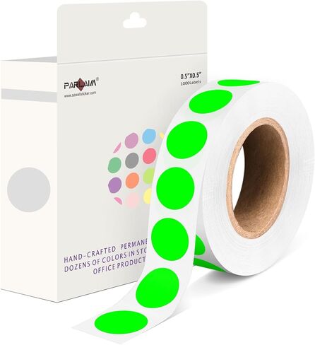 PARLAIM 1000 Pack 0.5 inch Diameter Round Dot Stickers, Silver Color-Code Circle Labels in Kuwait
