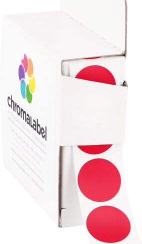 ملصقات Chromalabel ، 1000 ملصقات مستديرة حمراء 3/4 بوصة مع مربع موزع ، ملصقات DAMTAIVE DOT ، مثالية للمكاتب والمنظمة المنزلية in Kuwait