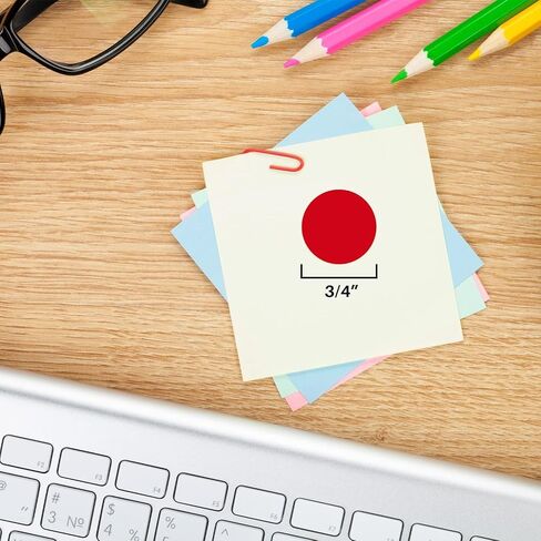 ملصقات Chromalabel ، 1000 ملصقات مستديرة حمراء 3/4 بوصة مع مربع موزع ، ملصقات DAMTAIVE DOT ، مثالية للمكاتب والمنظمة المنزلية in Kuwait