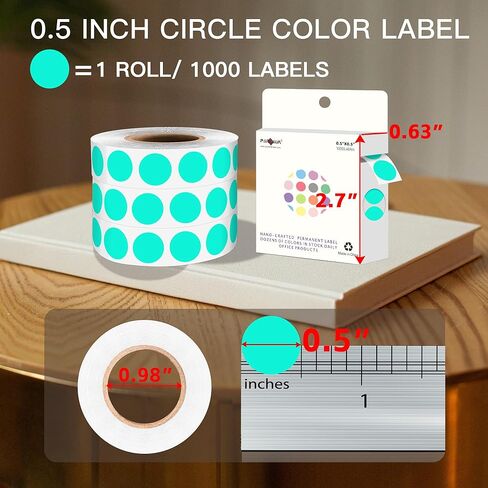 PARLAIM 1000 Pack 0.5 inch Diameter Round Dot Stickers, Silver Color-Code Circle Labels in Kuwait