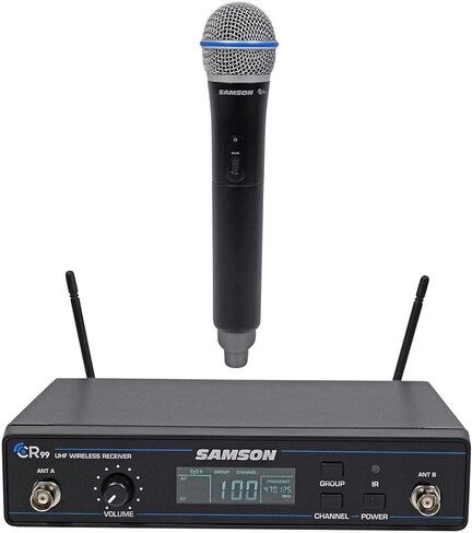 Samson CH99 Handheld Transmitter with Q8 Professional Dynamic Vocal Microphone Capsule for Concert 99 CR99 Wireless Receiver, Frequency Band K: 470 to 494MHz,Black in Kuwait