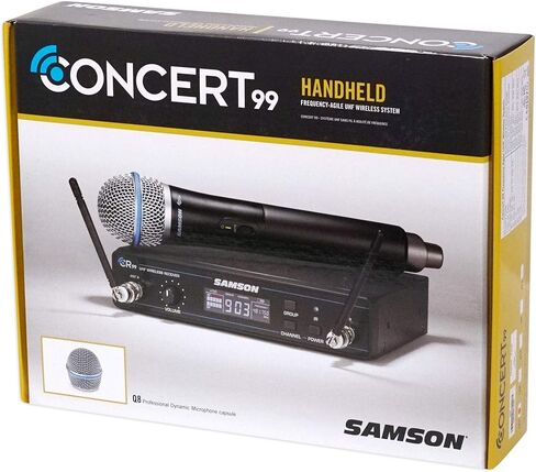 Samson CH99 Handheld Transmitter with Q8 Professional Dynamic Vocal Microphone Capsule for Concert 99 CR99 Wireless Receiver, Frequency Band K: 470 to 494MHz,Black in Kuwait