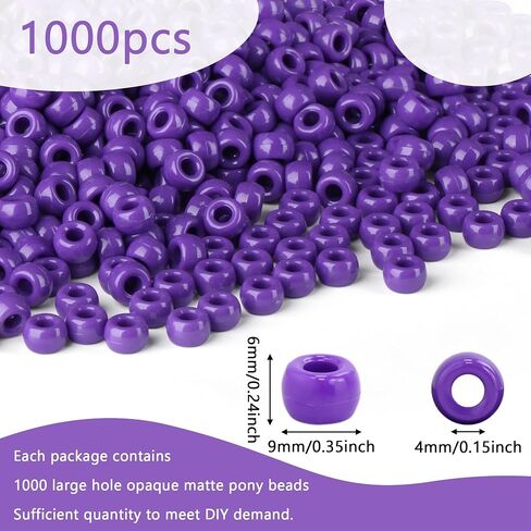 حبات الأرجواني المهر 1000pcs 9 ملم حبات المهر السائبة حبات أرجوانية لأساور الصداقة Kandi حبات الشعر لتجفد الخرز للحرف اليدوية in Kuwait