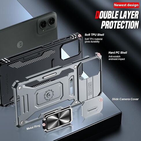 LeYi for Moto G-5G-2024 Case: [NOT FIT G 5G 2023/2022] Motorola G 5G 2024 Case with Magnetic Stand & Slide Camera Cover, Heavy Duty Protective Funda para G 5G 2024, Navy Blue in Kuwait