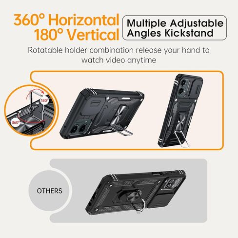 LeYi for Moto G-5G-2024 Case: [NOT FIT G 5G 2023/2022] Motorola G 5G 2024 Case with Magnetic Stand & Slide Camera Cover, Heavy Duty Protective Funda para G 5G 2024, Navy Blue in Kuwait