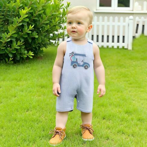 Newborn Baby Boy Tank Romper Summer Striped Sleeveless Jumpsuit Baby 1st Birthday Hole in One Golf Outfit in Saudi Arabia