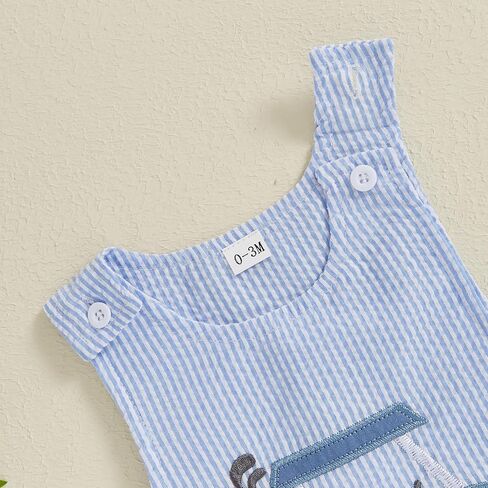 Newborn Baby Boy Tank Romper Summer Striped Sleeveless Jumpsuit Baby 1st Birthday Hole in One Golf Outfit in Saudi Arabia