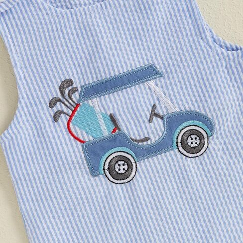 Newborn Baby Boy Tank Romper Summer Striped Sleeveless Jumpsuit Baby 1st Birthday Hole in One Golf Outfit in Saudi Arabia