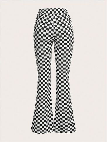 WDIRARA Women's Plus Size Newspaper Print Flare Pants High Waist Causal Long Pants Streetwear in Kuwait