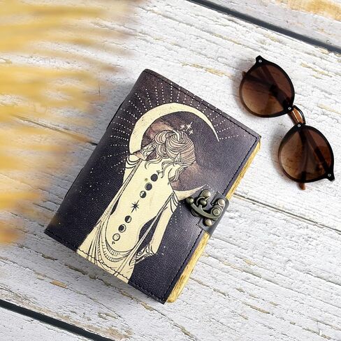 مجلة جلدية مع تصميم البومة - مذكرات عتيقة للكتاب والطلاب - دفتر سفر يدويًا لصحيفة اليدوية للتأمل - هدية فريدة للرجال والنساء (7x5 بوصة - 144 صفحة) in Kuwait